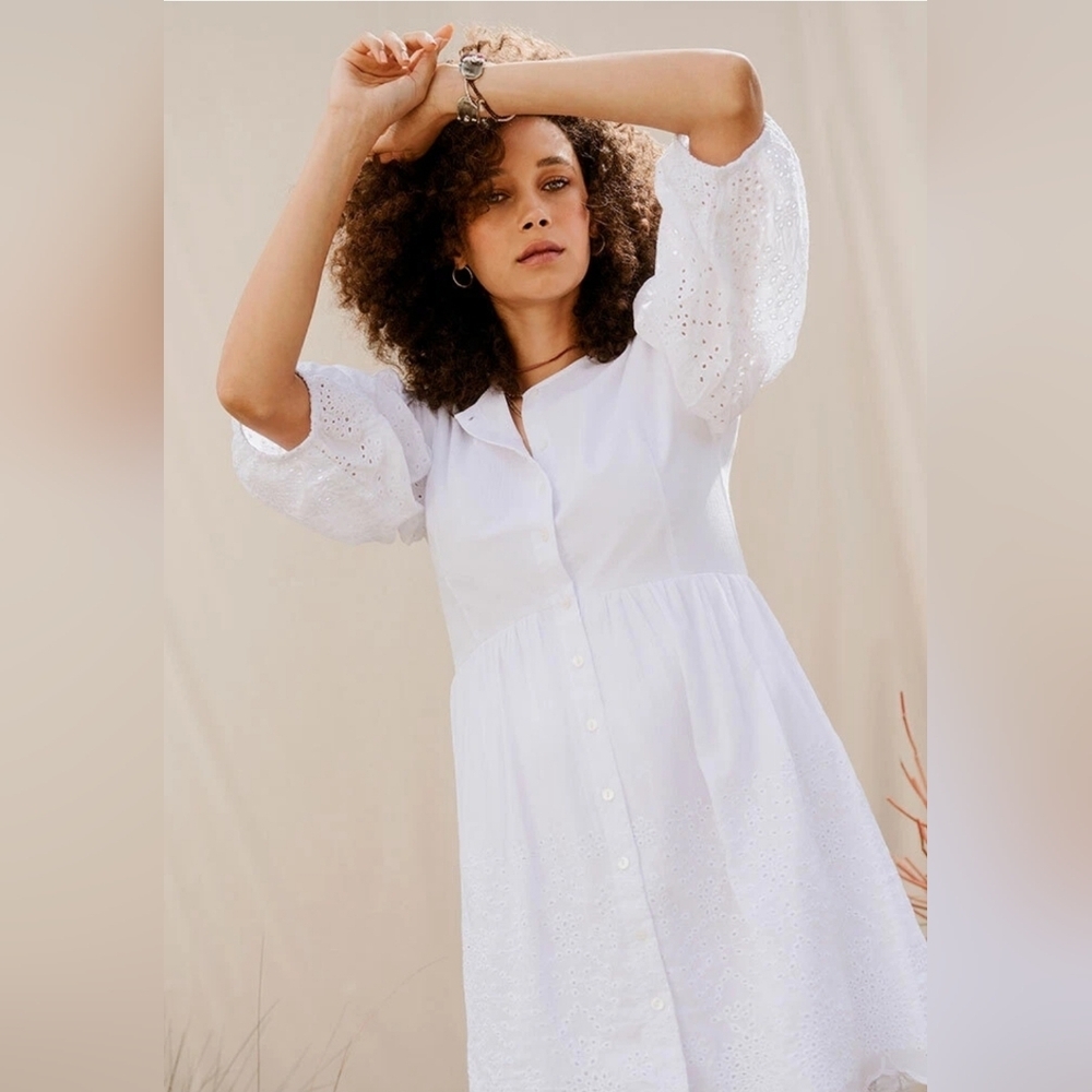 Matilda Jane Good Hart GH Montrose Dress size Small White Eyelet Mini Dress - Picture 2 of 8